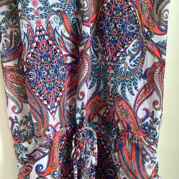 Luli Fama Rebeldia -T Back Romper Womens Size Large Paisley Mixed Print  Beach - Picture 5 of 16